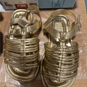 Zara Gold Strappy Toddler Sandals Size 9